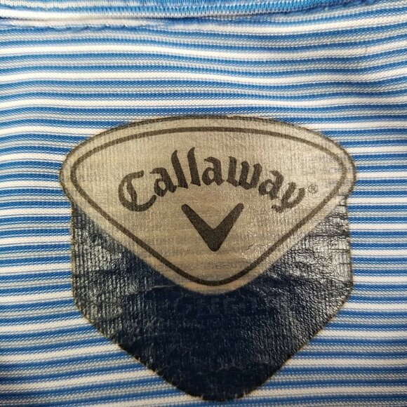 CALLAWAY MEN'S SHORT SLEEVE STRIPED POLO SHIRT BLUE  XL - Picture 2 of 7